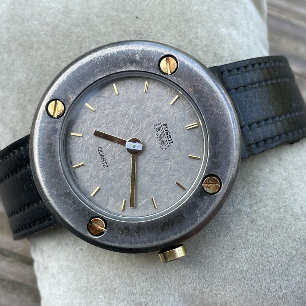 Fossil Men Wrist Watch Analog Black Leather Band Vintage Watch - Picture 5 of 10